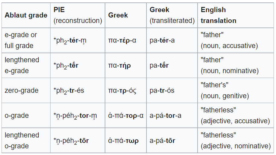 GJURMË TË APOFONISË I.E. NË SHQIPE